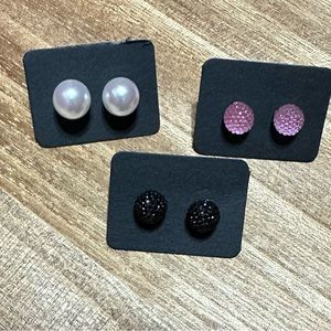 3 sets of Stud Earrings